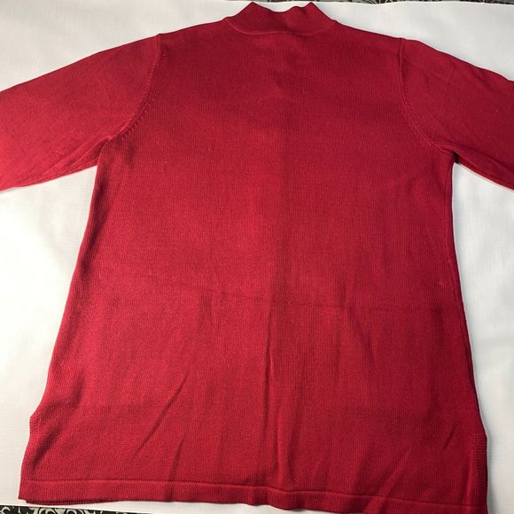 BOB MACKIE Cardigan EMBROIDERED Red Button Up LONG Sweater! FLORAL ART Sz 1X - Picture 13 of 16